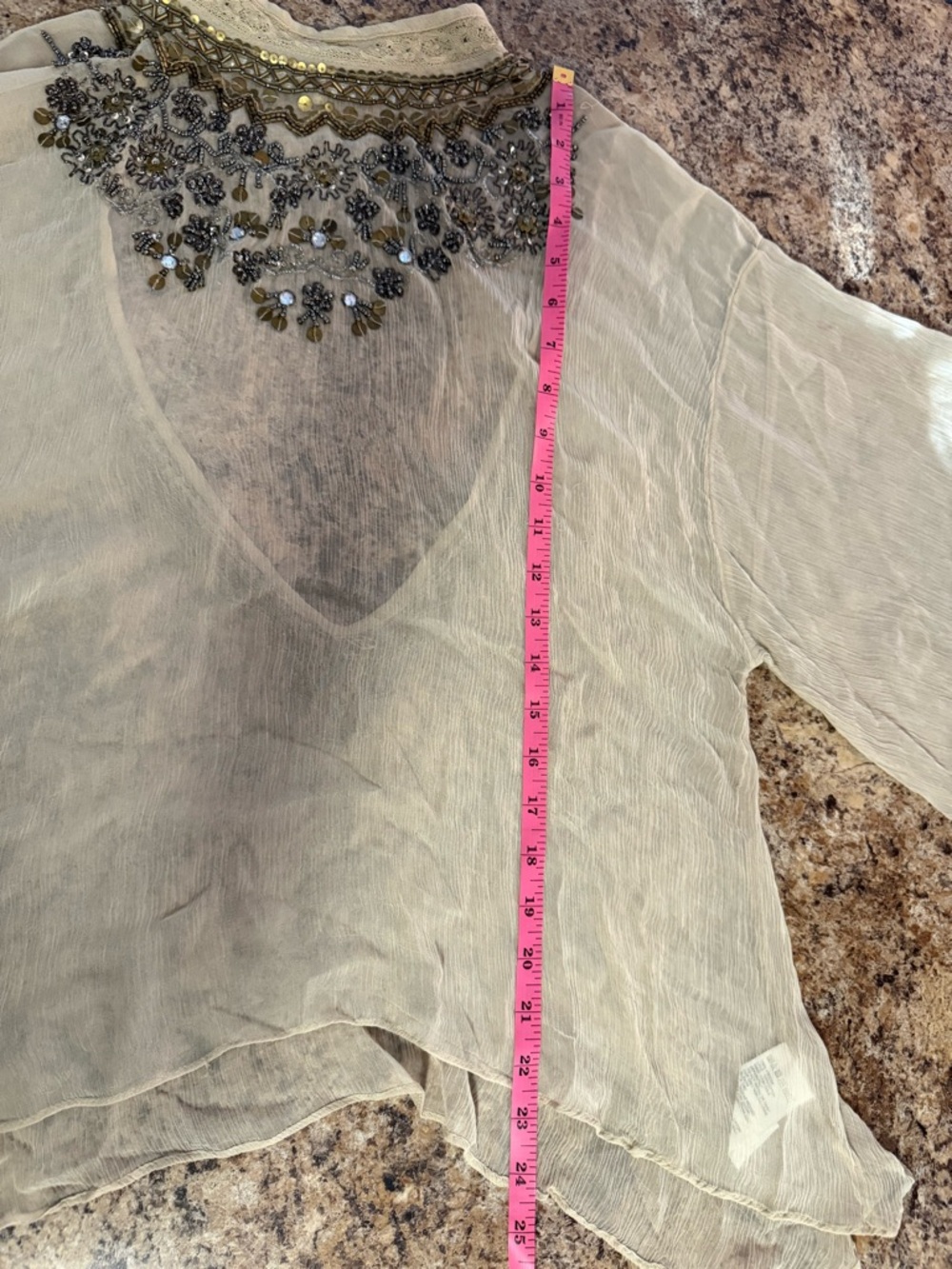 Kimchi Blue Sheer Beaded Festival Blouse XS/S - Picture 10 of 10